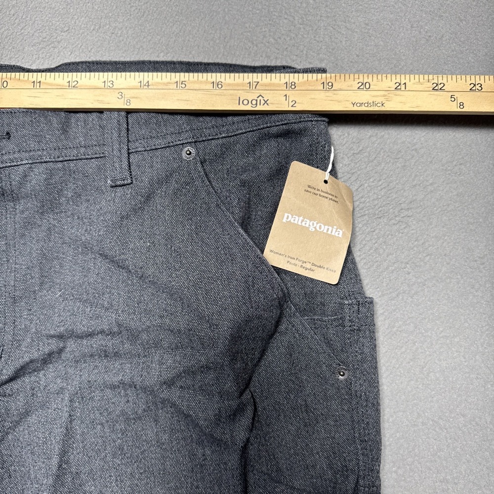 Patagonia Iron Forge Double Knee Pants‎ Womens Sz 16 Black Hemp Organic Outdoors - Picture 2 of 15